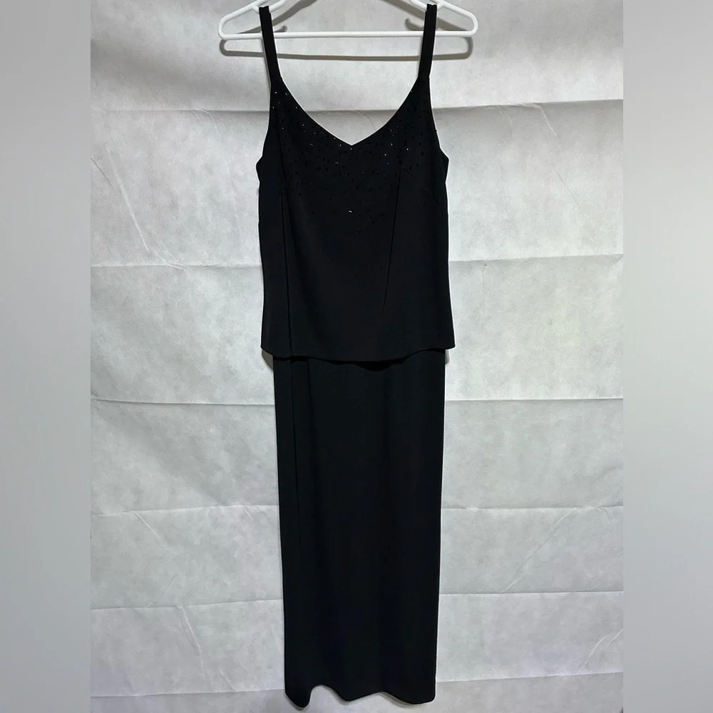 VTG Alex Evenings Petite Maxi Beaded Gown SZ 8P Formal Cocktail Holiday Wedding
